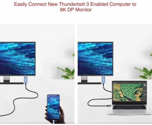 Cable USB Type C vers DisplayPort (DP) 8K 1.8 m 
