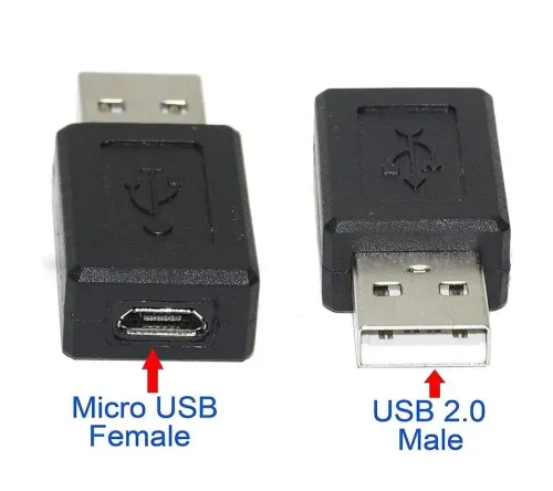 Adaptateur USB 2.0 Type-A Male vers Micro USB 2.0 Type-A Femelle 