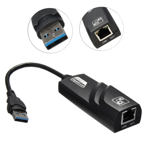 Adaptateur USB 3.0 vers RJ45 10/100/1000 Mbps Gigabit Ethernet LAN Réseau