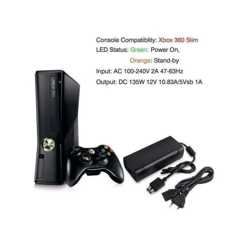 Adaptateur Secteur Alimentation pour Xbox X-360 Slim 135W Entrée: AC 100-245V~2A,50-60 Hz, Sortie: DC 12V  XP-360
