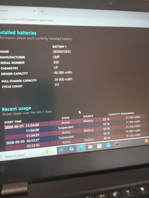 Lenovo Thinkpad L13 i5-10eme 256ssd 59000 da