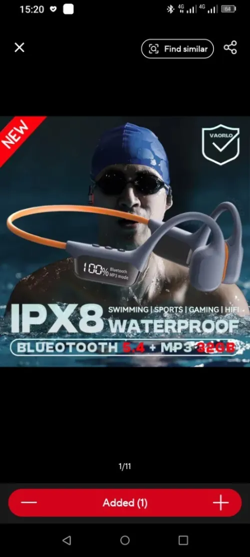 Ecouteur open ears de natation 32 giga