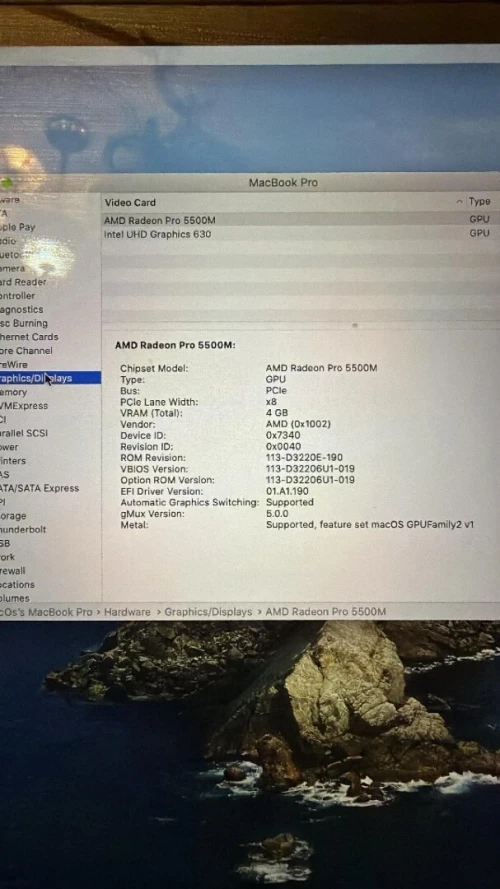 MacBook Pro 2019 16inch - i9 9eme 16Gb Ram 1Tr ssd fullbypass