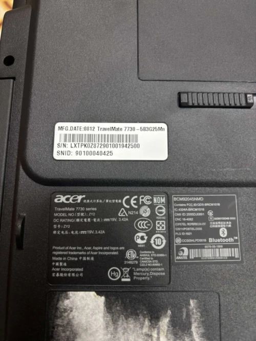 ACER TRAVELMATE 7730 A VENDER 