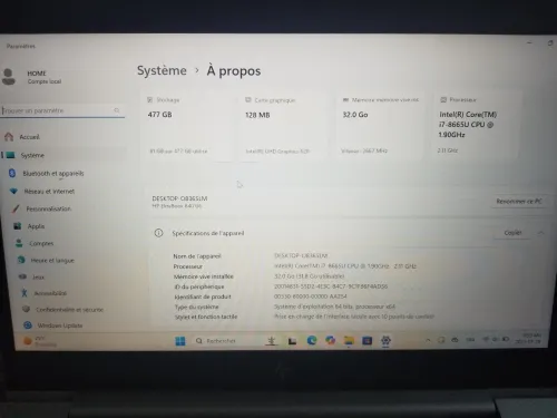 HP EliteBook 840 G6 Tactile - i7 - 32Go RAM / 500Go SSD - Windows 11 Pro