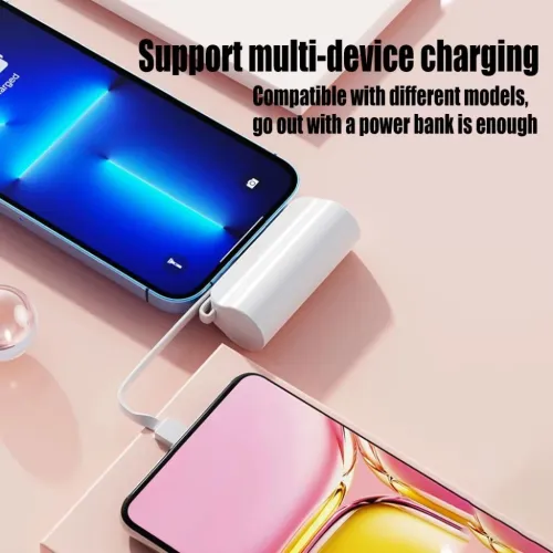 PowerBank 5000mAh et Support Telephone 2en1  باور بانك