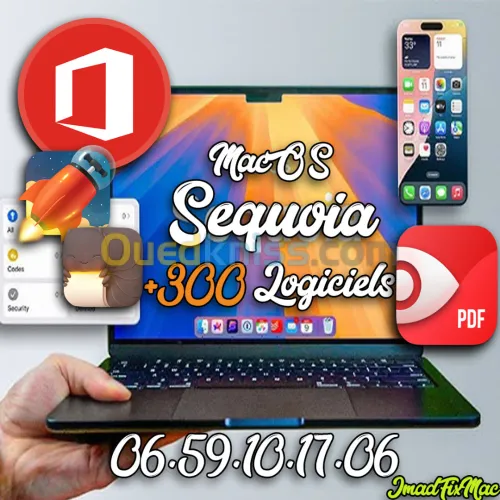 Clé USB 64GB Bootable avec macOS Sequoia ou Sonoma, Ventura, Monterey...