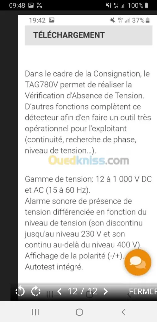 Détecteur de tension FAMEKA TAG780V 