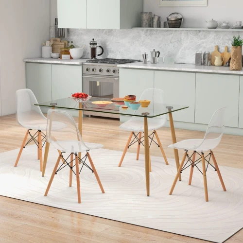 Promotion Table scandinave avec 4 et 6 chaises (1er choix d'importation)