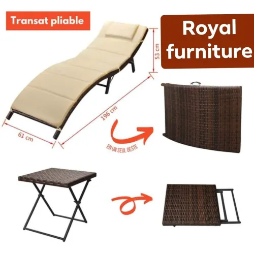 Salon de jardin en rotin et Aluminium 1er choix ( produit d'importation )