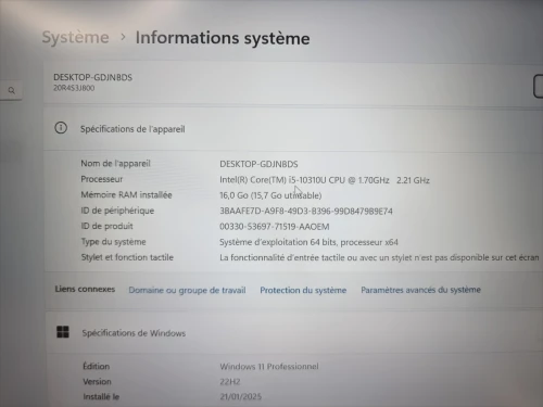 Lenovo ThinkPad L13/i5-10eme/16g/256g