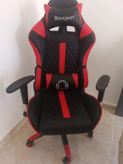 Chaise gaming pilote Btexpert rouge et noir
