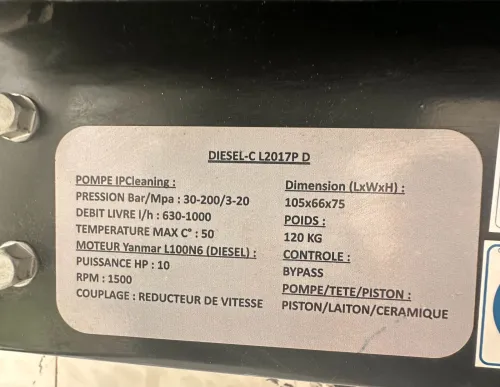 Nettoyeur haute pression professionnel IPC BENZ 200/17 DIESEL