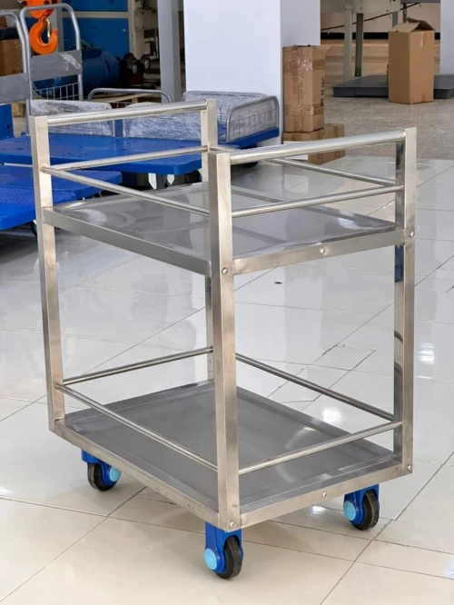 Chariot à plateforme à 2 étage en inox ST150-T2