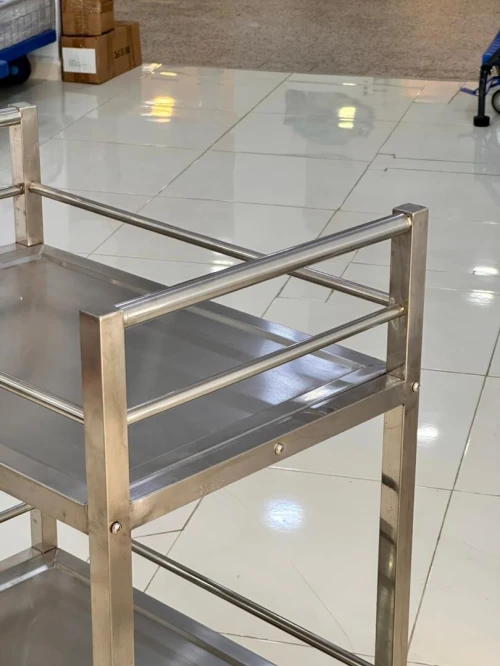 Chariot à plateforme à 2 étage en inox ST150-T2