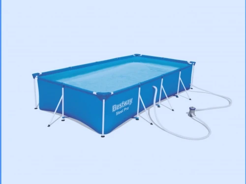 Piscine hors sol rectangle Steel Pro 400 x 211 x 81 cm bleu clair
