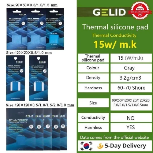 Gelid GP-EXTREME Thermal Pad Silicone Plaster Non-Conductive CPU/GPU Card Water Cooling Mat 80X40MM