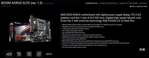 Carte Mère AMD GIGABYTE B550M AORUS ELITE B550M AM4 DDR4