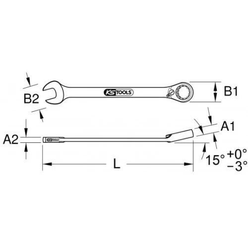 Clé mixte à cliquet réversible GEARplus,de  10 mm a 34 mm KS Tools | 