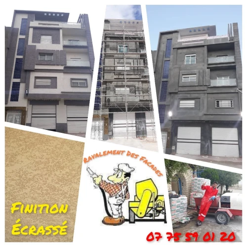 Facade monocouche تهيئة و طلاء الواجهات الخارجية 