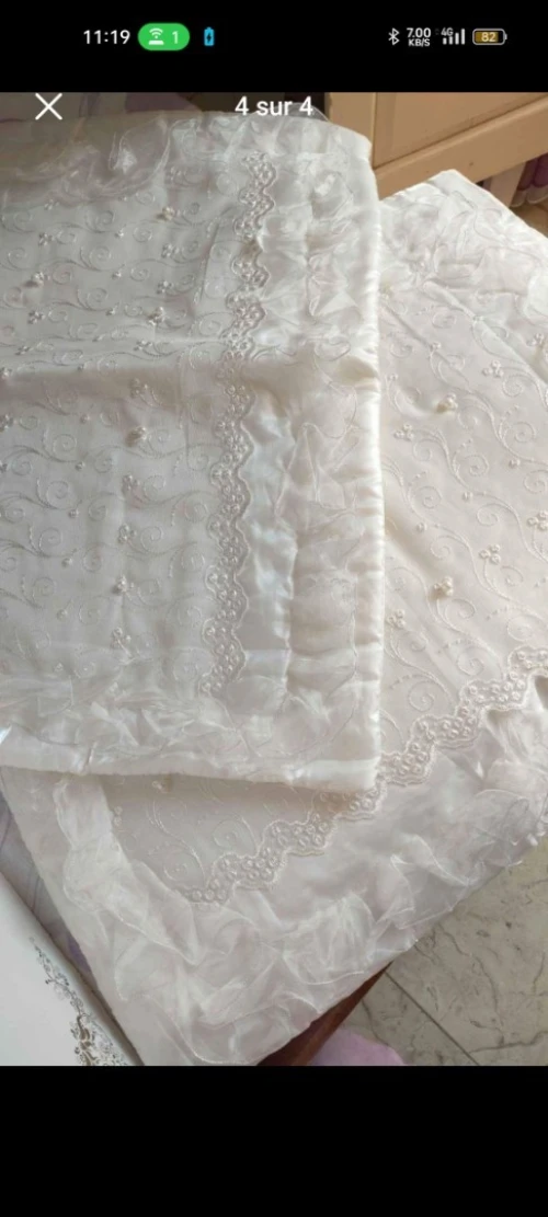 Couvre lit blanc marié 