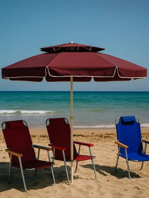 parasol double chapiteau ( gros et detaile)