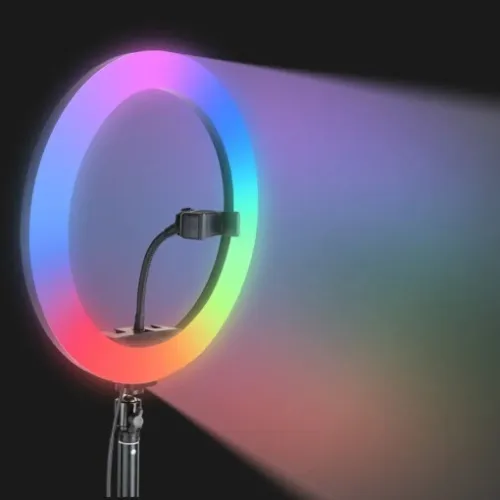 Ring Light RGB LED MJ36 36 cm avec trépied 2,10 M