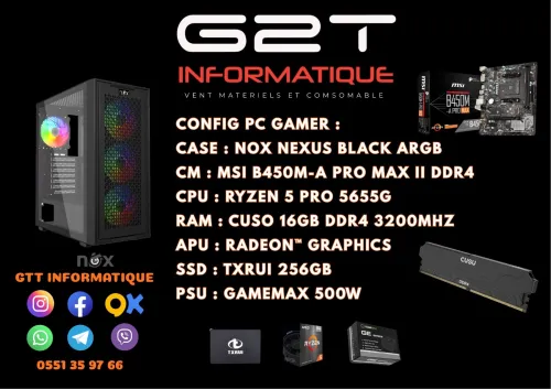 CONFIG PC GAMER RYZEN 5 PRO 5655G/16G/RADEON