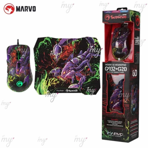 Kit Combo Gaming MARVO Scorpion Souris et Tapis