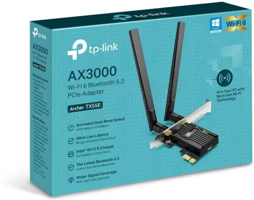 CARTE RESEAU TP-LINK ARCHER TX55E AX3000 WIFI 6 BLUETOOTH 5.3