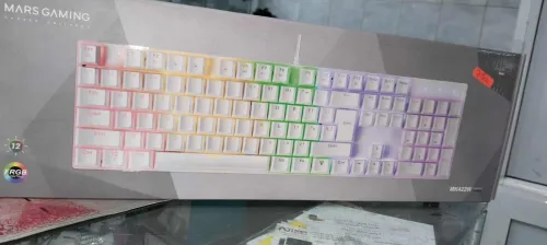 CLAVIER MARS GAMING MK422W WHITE FRGB LIGHTING