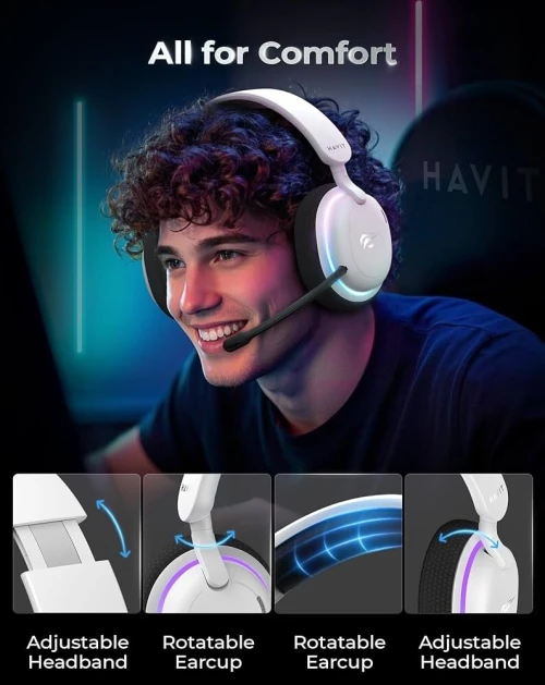 CASQUE HAVIT GAMENOTE FUXI-H7 WHITE