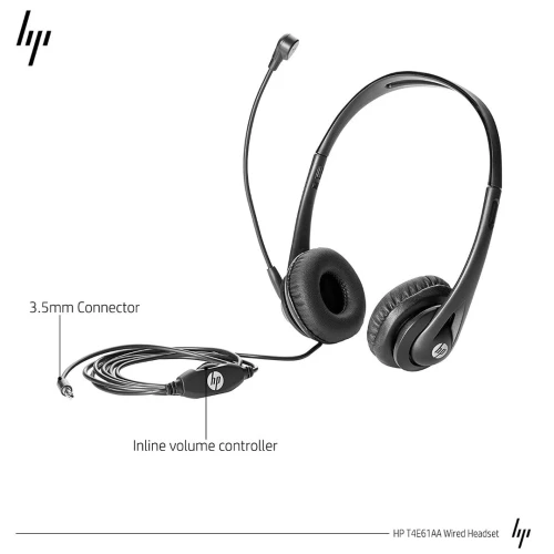 Casque HP Call Center Stéréo 3.5 Mm  Noir
