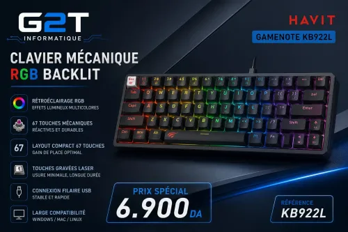 CLAVIER MÉCANIQUE HAVIT KB874L RGB