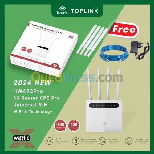 MODEM 4G TOP LINK CPE PRO LTE CAT 4 WIFI 6
