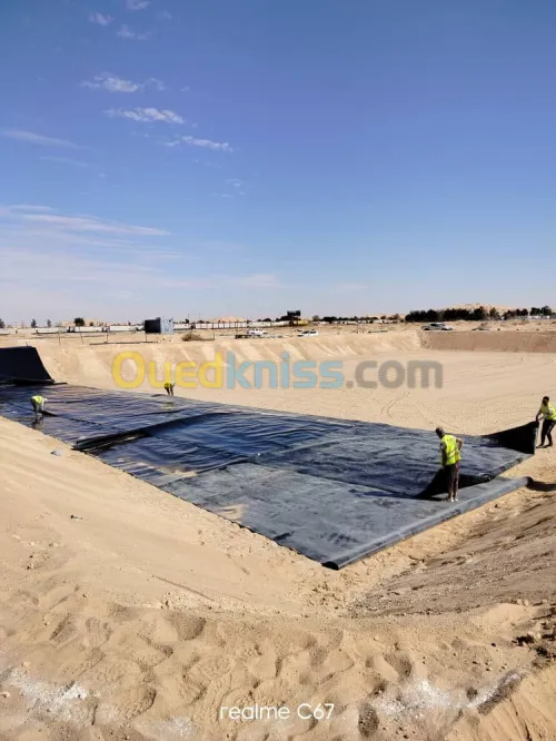Étanchéité bassin agricole , Géomembrane HDPE/LDPE avec pose