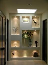 Placo platre plafond meble tv 