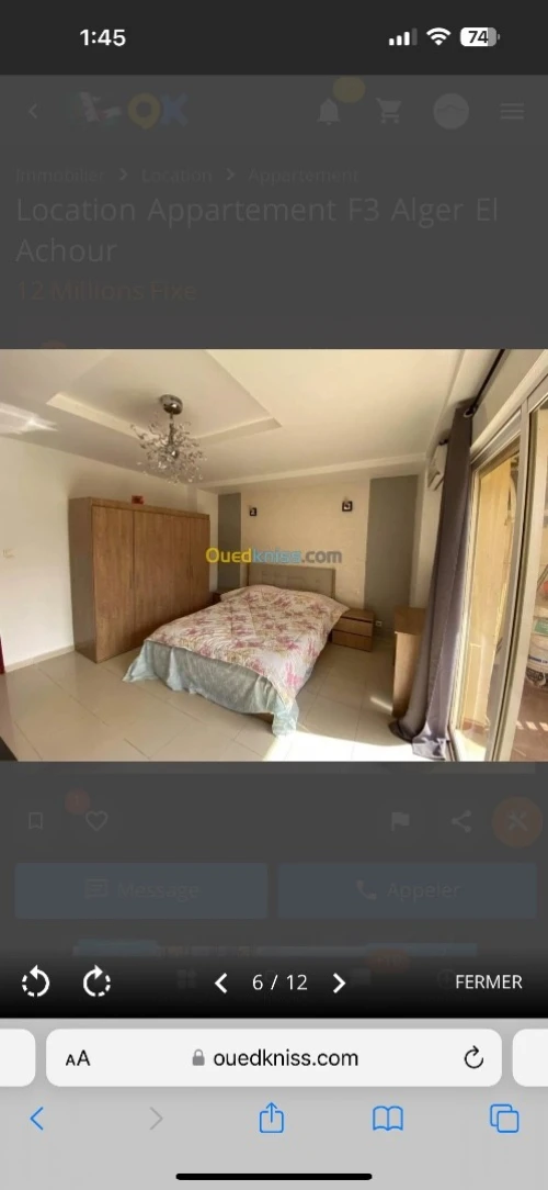 Location Appartement F3 Alger El achour