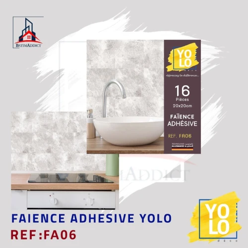 FAÏENCE ADHÉSIVE YOLO DECO  16P 20X20 CM-FA06