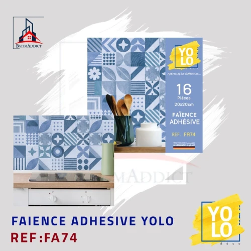 FAÏENCE ADHÉSIVE YOLO DECO  16P 20X20 CM-FA74