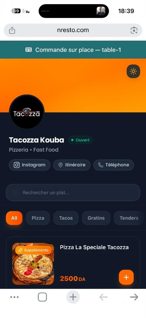 Menu QR Code Algérie Menu Digital pour restaurants, Fastfood Gratuit 365 Jours NResto