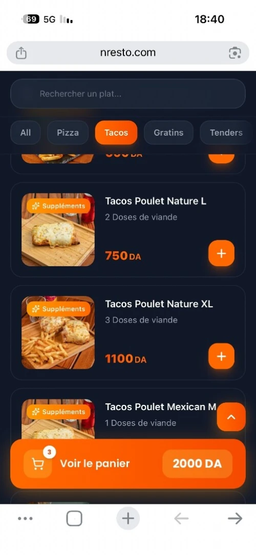 Menu QR Code Algérie Menu Digital pour restaurants, Fastfood Gratuit 365 Jours NResto