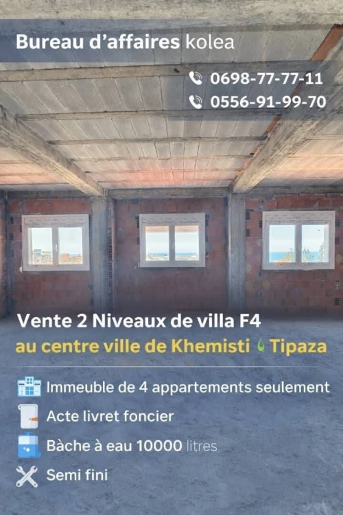 Vente Appartement Niveau de villa F4 Tipaza Khemisti