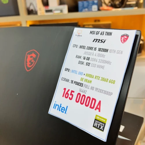 MSI GF65 I5 10200H RTX  3060 16GB RAM 512GB SSD