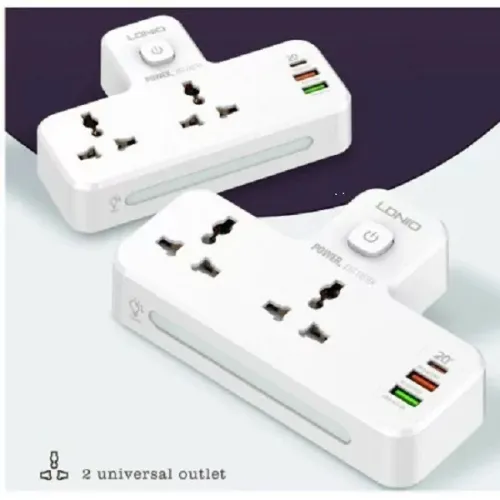 Multiprise LDNIO SC2311 avec 3 USB 20W et 2 prises électriques et veilleuse