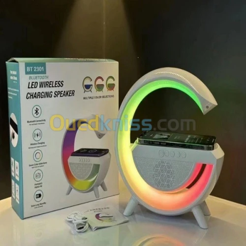 Led Wireless Charging Speaker BT 2301 - سماعات بلوتوث متعددة الوظائف للشحن اللاسلكي موديل BT2301