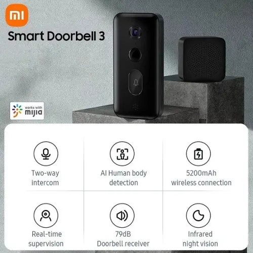 Xiaomi-Smart Doorbell 3 2K Ultra HD Night Vision INTERPHONE XIAOMI 