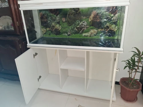 Aquarium 1,2m avec meuble d'origine Blanc avec Équipements