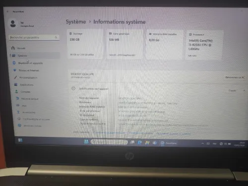 HP i5 8ém 13 pouce