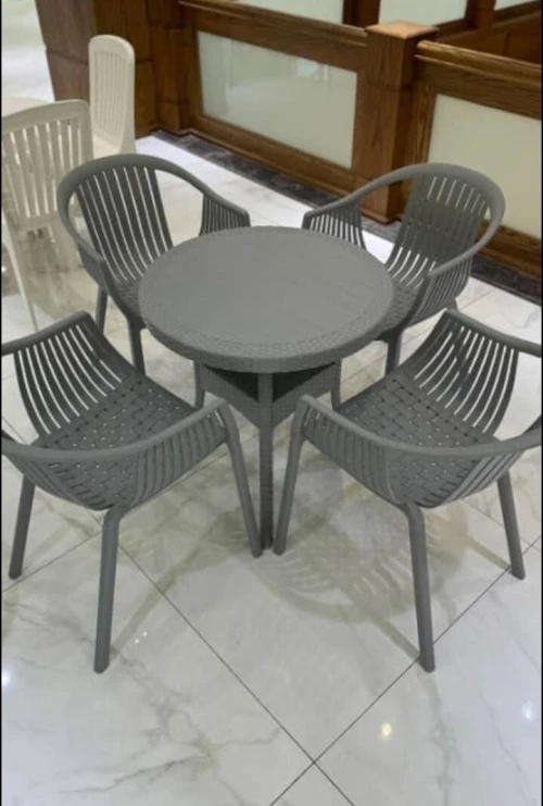 Table de jardin rond  04 chaise